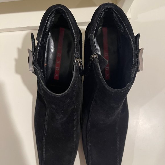 Prada- Black suede booties - Picture 15 of 15